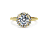 Lab-Grown Diamond Halo Ring with Birthstone Accent