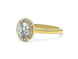 Lab-Grown Diamond Halo Ring with Birthstone Accent