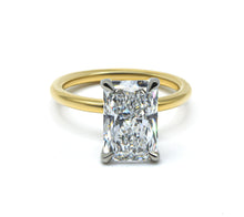 Clean and Simple Basket Radiant cut Diamond Solitaire Ring