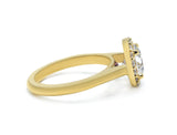 Lab-Grown Diamond Halo Ring with Birthstone Accent