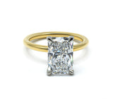 Clean and Simple Basket Radiant cut Diamond Solitaire Ring 2.00+ ct D-E/VS