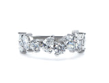 Asymmetrical Pear and Round Brilliant Lab-Diamond Band