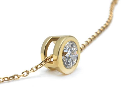 Round Bezel Lab Grown Diamond Pendant