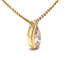 Pear Bezel Lab Grown Diamond Pendant