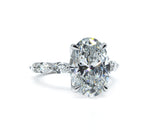 Oval Lab-Grown Diamond Ring with Marquise Accents