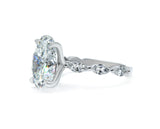 Oval Lab-Grown Diamond Ring with Marquise Accents
