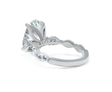 Oval Lab-Grown Diamond Ring with Marquise Accents