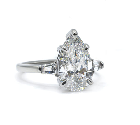 Elysia Pear Cut Diamond Three-Stone Ring