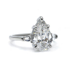 Elysia Pear Cut Diamond Three-Stone Ring 3.00 + ct, E/VS
