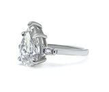 Elysia Pear Cut Diamond Three-Stone Ring 3.00 + ct, E/VS
