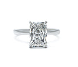Melisande Radiant cut Solitaire Diamond Ring 3.00 + ct, E/VS