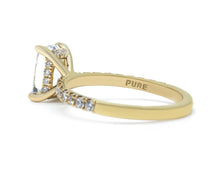 Emerald Cut Diamond French Cut Pave Engagement Ring