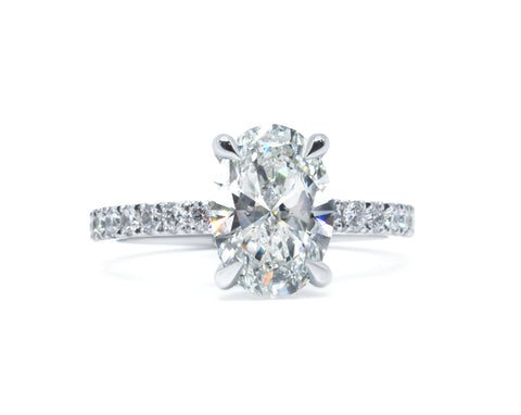 Hidden Halo Oval Brilliant Cut French Cut Pavè