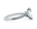 Oval Cut Diamond Ring with Pave Band