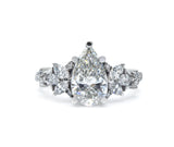 Floral Elegance: Pear Brilliant Cut Lab-Grown Diamond Ring