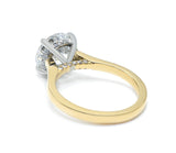 Round Brilliant Two-Tone Solitaire with Diamond Bridge & Hidden Halo