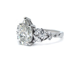 Floral Elegance: Pear Brilliant Cut Lab-Grown Diamond Ring
