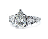 Floral Elegance: Pear Brilliant Cut Lab-Grown Diamond Ring