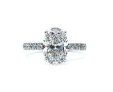 Classic Oval Engagement Ring with Diamond Band