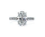 Classic Oval Engagement Ring with Diamond Band
