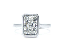 Radiant Cut Diamond Bezel Set Engagement Ring