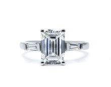 Classic Emerald Cut Three-Stone Diamond Ring