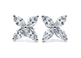 Marquise Cluster Lab Grown Diamond Floral Stud Earrings