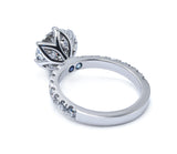 Round Cut Diamond Engagement Ring with Unique Petal Setting 2.00+ ct D-E/VS