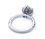 Round Cut Diamond Engagement Ring with Unique Petal Setting 2.00+ ct D-E/VS