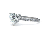 Heart Shaped Lab-Grown Diamond Ring with Hidden Halo