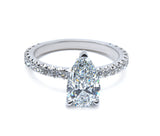 Hidden Halo Pear Brilliant Cut, With Side Diamonds