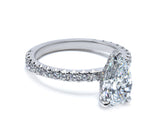 Hidden Halo Pear Brilliant Cut, With Side Diamonds