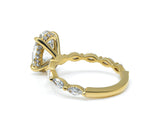 Lab-Grown Oval Diamond Ring with Alternating Accents