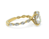 Lab-Grown Oval Diamond Ring with Alternating Accents