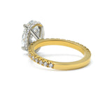 Two Tone Oval Brilliant cut Elegance Hidden Halo Ring