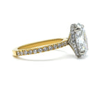 Two Tone Oval Brilliant cut Elegance Hidden Halo Ring