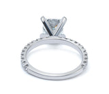 Princess Cut Diamond Engagement Ring with Delicate Pave Diamond Band