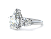 Pear-Cut Lab-Grown Diamond Three-Stone Ring