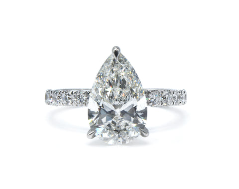 Pear-Cut Lab-Grown Diamond Pavé Ring