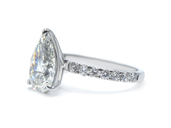 Pear-Cut Lab-Grown Diamond Pavé Ring
