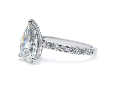 Pear-Cut Lab-Grown Diamond Pavé Ring