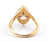 Shevron Oval cut Diamond and Hidden Halo Ring
