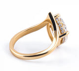 Shevron Oval cut Diamond and Hidden Halo Ring