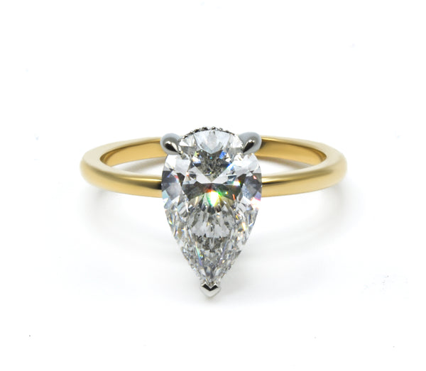 Hidden Halo Pear Brilliant Cut 2.00+ D-E/VS
