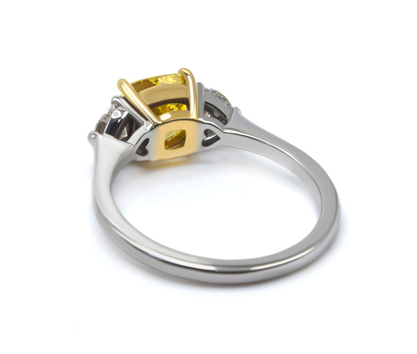 White and Yellow Gold Lab Grown Diamond Ring 1.50+ ct