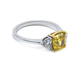 White and Yellow Gold Lab Grown Diamond Ring 1.50+ ct