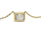 East-West Radiant Cut Lab Grown Diamond Bezel Pendant
