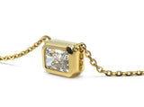 East-West Radiant Cut Lab Grown Diamond Bezel Pendant
