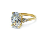 Harmonious Trio: Oval & Pear Lab-Grown Diamonds Engagement Ring