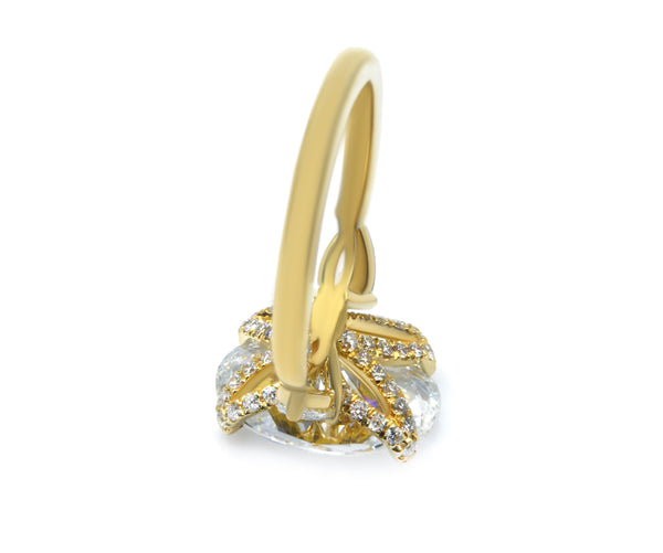 Harmonious Trio: Oval & Pear Lab-Grown Diamonds Engagement Ring